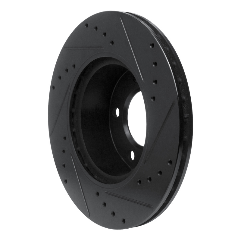 BMW 120i Brake Rotor (1) - Front Left - R1 Concepts - Drilled & Slotted - Black - `05-`07